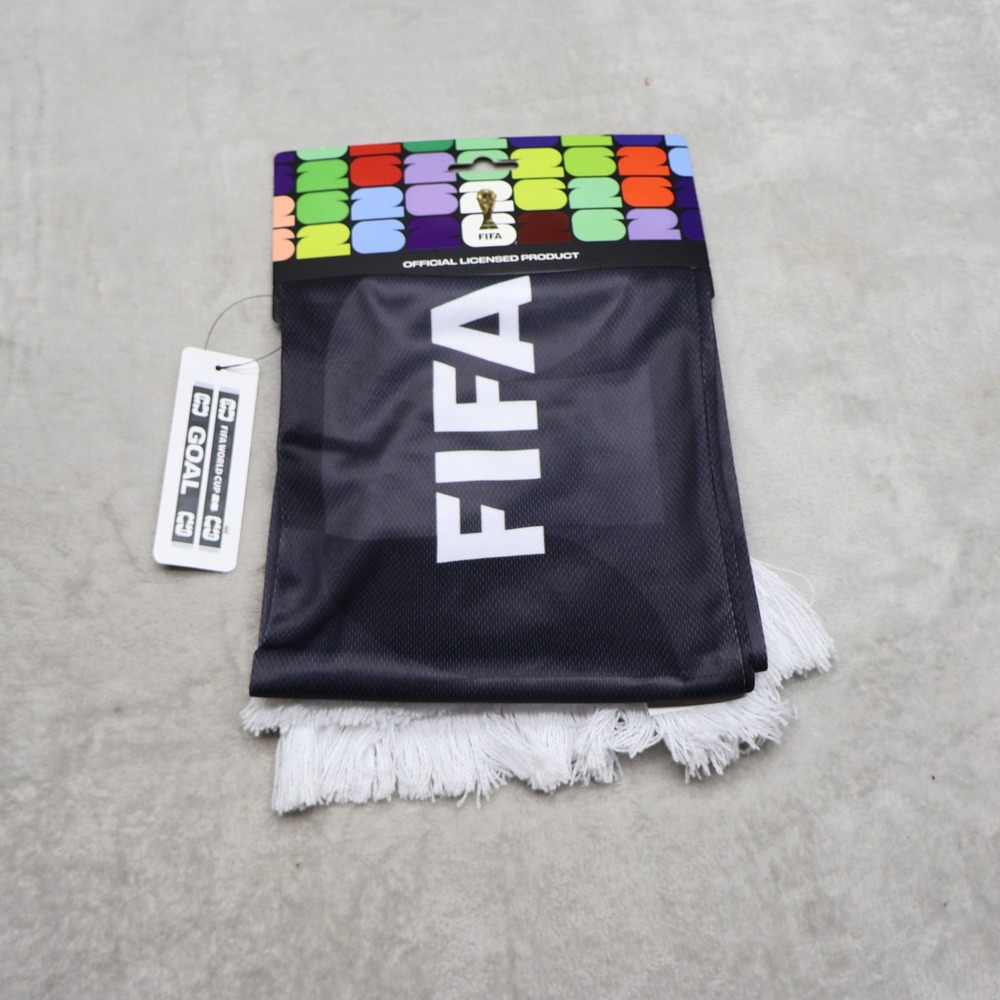 FIFA Scarf Unisex One Size Black World Cup 2026 Festival Fan Gear Fringed NEW